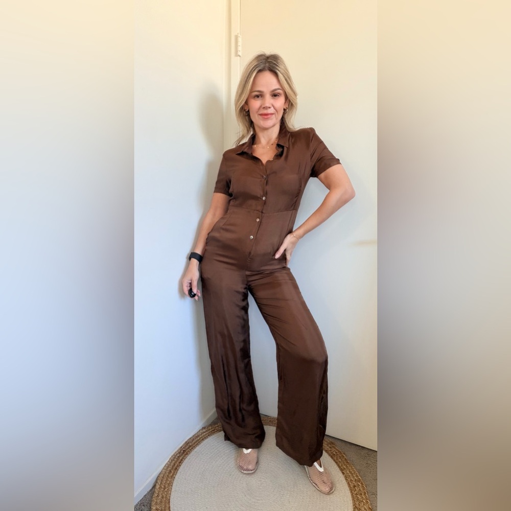 Almina Concept Short Sleeve Wide Leg Jumpsuit